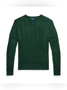 Polo Ralph Lauren Cable-Knit Cotton Crewneck Sweater New Pine